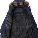 Women's Plus Size Parka Down Coat | Detachable Hood, Windproof, Waterproof, Winter Comfort, 1X, Navy