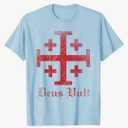 Knight Templar Cross Crusader Deus Vult Jerusalem Cross T-Shirt XXL