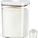 Airtight Rice Container 25 Lbs, Clear PET Plastic Food Storage Container Bin For Flour Sugar, Dry Food Holder with Easy Locking Lid for Kitchen Pantry Organization and Storage