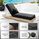 Chaise Lounge Cushions Outdoor Set of 2, 80x26x6 Inch Olefin Waterproof and Fade Resistant Patio Furniture Lounge Chair Cushions with Removable Cover, Lounger Pad with Handle & 16 Straps, Dark Gray
