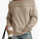 Lilly story Womens Off The Shoulder Sweaters Oversized Spring Tops Batwing Sleeve Loose Pullover Fall Winter Fashion Outfits L