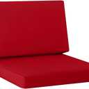 idee-home Outdoor Cushions for Patio Furniture, Outdoor Seat Cushion, Waterproof Couch Hampton Bay Deep Seat Replacement Chair Cushions for Garden Lawn Backyard Deck, 28.5 x 28.5 Red