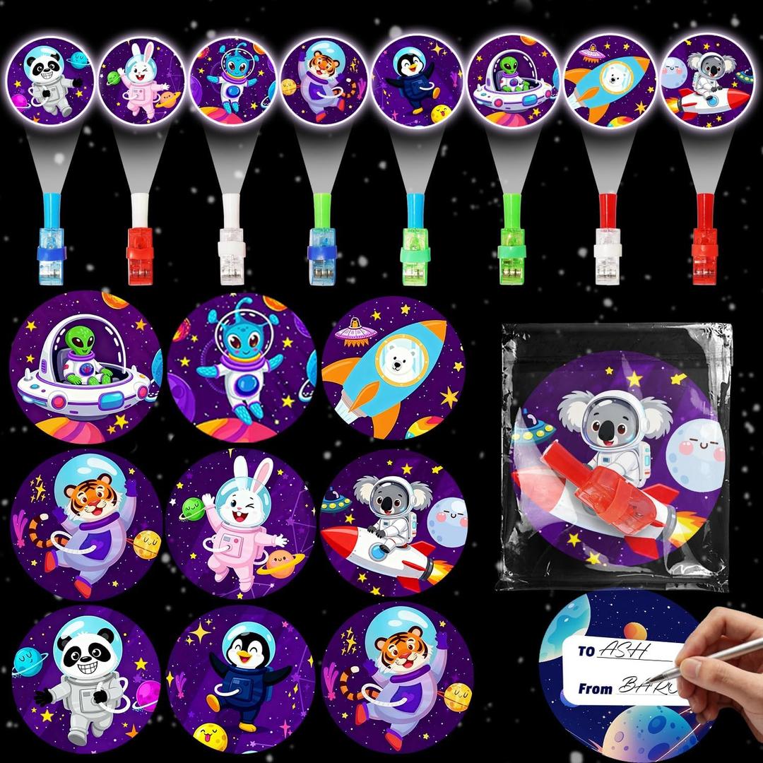 24 Pack Valentines Day Gifts for Kids Classroom, LED Finger Lights with Valentine Day Cards for Kids and Packing Bags, Light-Up Toys for School Classroom Exchanges & Valentine's Day Party Favors