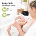 Organic Nursing Pads - 14 Washable Breast Pads for Breastfeeding, Wash Bag, Viscose Derived from Bamboo Reusable Nipple Covers for Breastfeeding Essentials, Soft & Absorbent(Midnight Black, L 5")