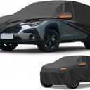Car Cover Waterproof All Weather Sun Rain Protection Full Exterior Cover for Subaru Crosstrek Black with Left Side Zippers