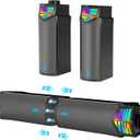 Smalody Gaming Speakers for PC, Computer Speakers for Desktop Monitor with Bluetooth, 2 in 1 Computer Speaker Soundbar, Can Be Split and Combined Freely