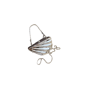 Shell Purse Hard Acrylic Clutch Purse Shell Shape Metallic Shoulder Crossbody Evening Bag with Beaded Chain Fancy