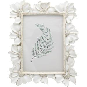 5x7 Vintage Picture Frame, Antique White Ornate Photo Frame, for Tabletop and Wall Display, Decorative Floral Design Retro Home Decor, Old Fashioned Photo Gallery Art