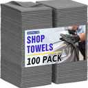 Microfiber Cleaning Cloth, 100 Pack Cleaning Rags Microfiber Towel Bulk Absorbent Lint-Free WashCloths, All-Purpose Towels for Cars, Shop, Automotive, Garage, Home Kitchen 11.5"*11.5", Grey