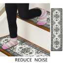 Boho Stair Treads Non Slip - Carpet Stair Treads for Wooden Steps Indoor, Stair Rugs for Kids, Elders and Dog, Stair Runners for Wooden Steps, 7pc  ; 9.5 x 7.5 x 0.7 inches