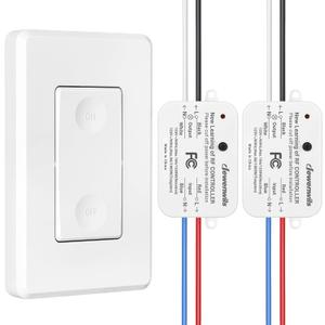 DEWENWILS Wireless Light Switch and Receiver Kit, 10A/1200W, No in-Wall Wiring Required,Remote Control Wall Switch Lighting Fixture for Ceiling Lights, Fans, Lamps,100 Ft RF Range, Programmable DEWENWILS Wireless Light Switch and Receiver Kit, 10A/1200W, No in-Wall Wiring Required,Remote Control Wall Switch Lighting Fixture for Ceiling Lights, Fans, Lamps,100 Ft RF Range, Programmable