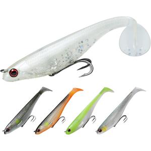 TRUSCEND Easy Catch Pre-Rigged Soft Lures, Unique Vibrating Swim Action and Trembly Sinking Move for More Bites, Amazing Soft Swimbait for Family Fishing, Fishing Lures for Bass Trout Crappie Walleye (B3-5",3/4oz)