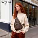 SYTRAH Anti Theft Sling Bag for Women, RFID Crossbody Purses Convertible Sling Backpack, Cross Body Purse Chest Bag for Travel Daily Use Coffee Brown