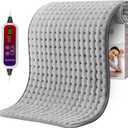 Qfun Extra Large Heating Pad for Back Pain Relief, 19.6"x39.3" XXL Heat Pad Neck and Shoulde Electric Heating Pad for Period Cramps with 6 Heat Settings & Auto Shut-Off,Christmas Gifts for Men(Grey)