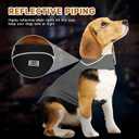 Fleece Dog Coat Pet Jacket Reflective for Cold Weather for Extra Large to Small Pets(Grey,S) (S:chest girth 15-17.3",body 12")