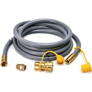 ABYDA 12Feet 1/2 Inch ID Natural Gas Hose with Quick Connect Fitting-Ideal for BBQ, Grill, Pizza Oven, Patio Heater, and More Low-Pressure Appliances - Natural Gas Conversion Kit, CSA Certified
