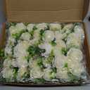 Sherr 36 Pcs Wedding Rose Boutonnieres for Men Wedding Groomsmen Artificial Corsage Groom Boutonniere Artificial Faux Flower for Prom Ceremony Party Rustic Marriage(White)