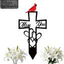 Personalized Memorial Plaques for Outdoors Cardinals In Loving Memory Grave Marker Metal Garden Stakes, Sympathy Gifts for Loss of Loved One Cemetery Remembrance Graveyard Decorations 1PCS