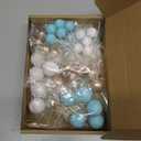 Blue Balls Cake Topper Boho Grass Cake Topper Blue White Gold Pearl Balls Happy Birthday Cake Decorations for Wedding Birthday Boho Themed Supplies (Blue)