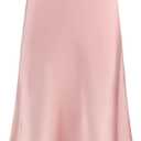 Modegal Women's Satin High Waist Hidden Elasticized Waistband Flared Casual A Line Midi Skirt, XL