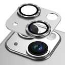 Korecase for iPhone 14 / iPhone 14 Plus Camera Lens Protector, Anti Scrach HD Tempered Glass Camera Screen Protector Cover, Aluminum Alloy Whole Lens Film Case Friendly, Silver