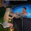 POOLHACKER Poolside Bar Extended for Above-Ground Round Pools, Original Swim-Up Bar Table, Foldable Patio Poolside Table, Weather-Resistant Stable Tabletop, Easy Maintenance, Brown