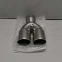 Dual Exhaust Tip 3 Inch Inlet 3" outlet 9.5" Long Tail Pipe Double Wall Polished Stainless Steel Exhaust Tip, Car Tailpipe