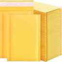 skardeco Kraft Bubble Mailers 4x7inch 100Pack Yellow Self-Seal Padded Envelopes Bubble Opaque Padded Mailers Shipping Bags for Small Businesses to Package and Mail Jewelry, Electronic Products