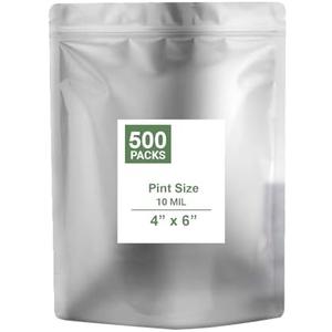 Roll Maven 500 PCS 4" x 6" x 2.4" Stand Up Zipper Pouches Small Mylar Bags for Food Storage Heat Sealable