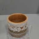 Concrete Rattan-Style Plant Basket Planter, 5" Boho Plant Pots Indoor Outdoor with Drainage Hole, Flower Pot for Succulents, Herbs, Modern Farmhouse Decor, Ideal Gift for Plant Lovers