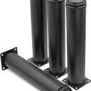 10 Inch Metal Furniture Legs Stainless Steel Adjustable Legs Black Metal Legs Round Cabinet Legs for Coffee Table Cabinet Desk Sofa Shelves, Pack of 4