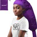 Bonnet Hair Dryer Attachment: Upgraded Extra Large Adjustable Soft Hooded Dryer Caps - Easy to Use for Natural Curly Textured Hair Care Styling Fast Drying - Purple (Extra Large - Purple)