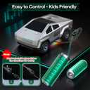HOMETALL Remote Control Car RC Trucks - 2WD RC Truck Toy RC Cars for All Terrain, 1/24 Scale Pick-up Hobby Monster Truck Toys 2.4GHz Off-Road Vehicles Kids Gifts for Boys/Girls Age 3+, Silver