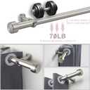 Heavy Duty Curtain Rods,1 1/4" Large Diameter Premium Nonadjustable Curtain Rod,132in/11ft Custom Window Treatment Rods with Durable Aluminum Brackets and End Caps,Brushed Nickel Finish