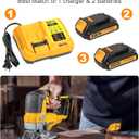 2Pack 3.0Ah 20V Battery with Charger Replacemen for Dewalt 20V Battery DCB202 DCB203 DCB204 DCB205 DCB206 DCD/DCF/DCG Series Tools