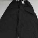 Women's Pants Vertical Grain Wool Blend Elastic Waist Soft Loose Straight Leg Pants, M