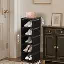 6-Tier Narrow Shoe Rack, Vertical Small Space Shoe Organizer, 9.84" Compact Slim Shoe Shelf for Closet & Entryway, Sturdy & Tool-Free Assembly, Adjustable Height for Boots