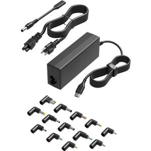 USB C Universal Laptop Charger Fit for HP Lenovo Dell Acer Asus Toshiba Geteway Samsung MacBook IBM Fujitsu Sony LG MSI Notebook Ultrabook Chromebook Computer AC Adapter Power Cord