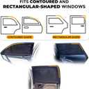 EcoNour Car Side Window Sun Shade (Pack of 2) | Stretchable & Breathable Car Window Screens for Complete Sun & Privacy Protection | Fits Most Truck, SUV and Minivan (XL 24" x 38")