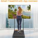 HOELLL Treadmills for Home Small with 0%-8% Incline and APP Sync, Compact Under Desk Walking Treadmill Pad with Handle Bar Removable, Remote Control and LED Display, 2.5HP