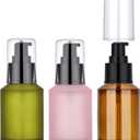 Segbeauty 2oz Frosted Glass Pump Bottle Dispenser, 3pcs Empty Travel Size Bottles with Pump, 15ml Refillable Travel Lotion Container, Mini Liquid Containers for Creams Oils Bottle in Mixed Color