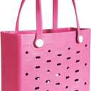 PoVwlty Rubber Beach Bag for Men & Women, Water-resistant Travel Tote Bag for the Beach Boat Pool