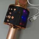 BONAOK Karaoke Microphone for Kids & Adults - Bluetooth Microphones Singing Mic with Disco Lights, Echo Effect, Built-in Speaker Portable Karaoke Player for Party Travel Gifts Q78(Rose Gold)