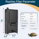 hygger Turtle Tank Filter for 5-55gallon Low Water Level Filter with Multifunction Filtration Drainage Adjustable Aquarium Power Filter for Frog Newt Amphibious Reptiles