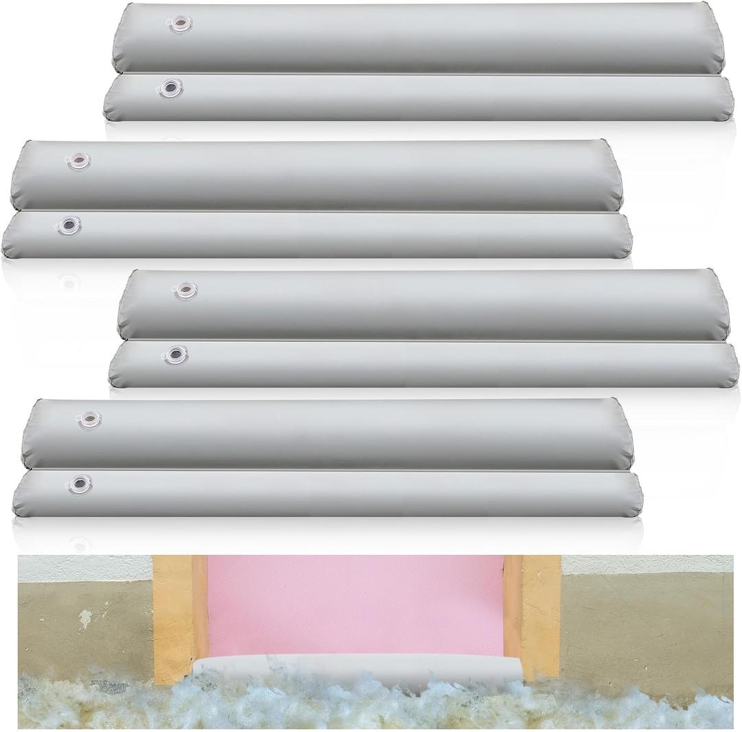 Frienda 6 Pcs PVC Flood Barriers for Home 4 ft x 9 in x 6 in Reusable Flood Prevention Barriers Water Barrier for Flooding PVC Flood Bags Sandbag Alternative PVC Water Diversion Tubes