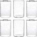 Canomo 6 Packs Seeded Glass Shades, 6" x 4" Clear Bubble Replacement Glass Cylinder with 1.625 Inch Fitter hole Fit for Wall Lamps Chandeliers or Ceiling Lamps