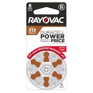 Rayovac Size 312 Hearing Aid Batteries (2 Pack)12 Count