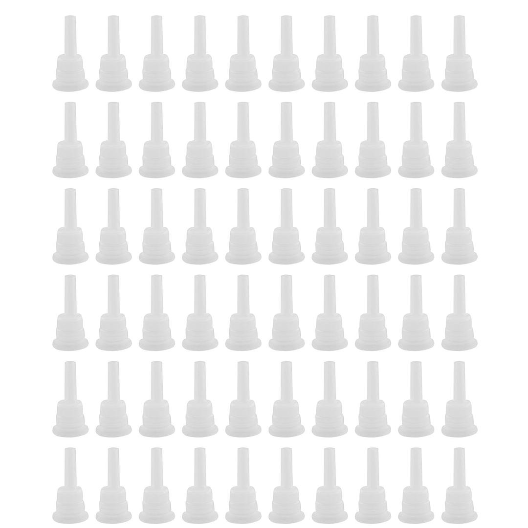 60PCS Essential Oil Bottle Anti Theft Long Dropper Plugs Plastic Transparent Sealing Perfume Bottle Safety Inner Plug Replacements for Massage Oil Diffusers Aromatherapy Mixing Bottles