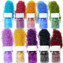 10 Colors -1LB Crushed Glass for Crafts Glitter Resin Art, Small Broken Glass Pieces, Transparent Chips DIY Vase Filler Decoration 1-3mm (Transparent)