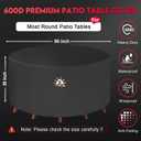 Zettum Round Patio Table Cover 90 Inch - 600D Outdoor Furniture Cover Round Waterproof & Heavy Duty, Large Lawn Furniture Set Covers for Outside Dining Table and Chairs Seating - 90 x 90 x 28 Inch